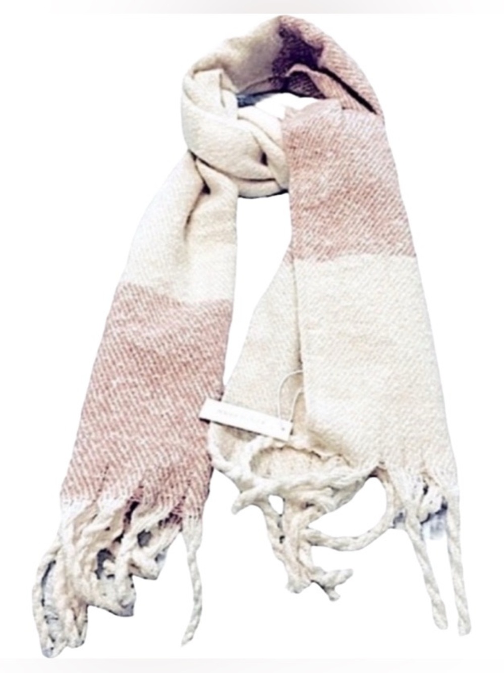 NEW Gentle Fawn Pastel Colorblock Scarf Huntington Wrap Off White Pink Taupe Tan